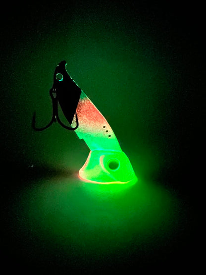 Vertical Minnow Blade Bait - Fire Stick - Glow Series