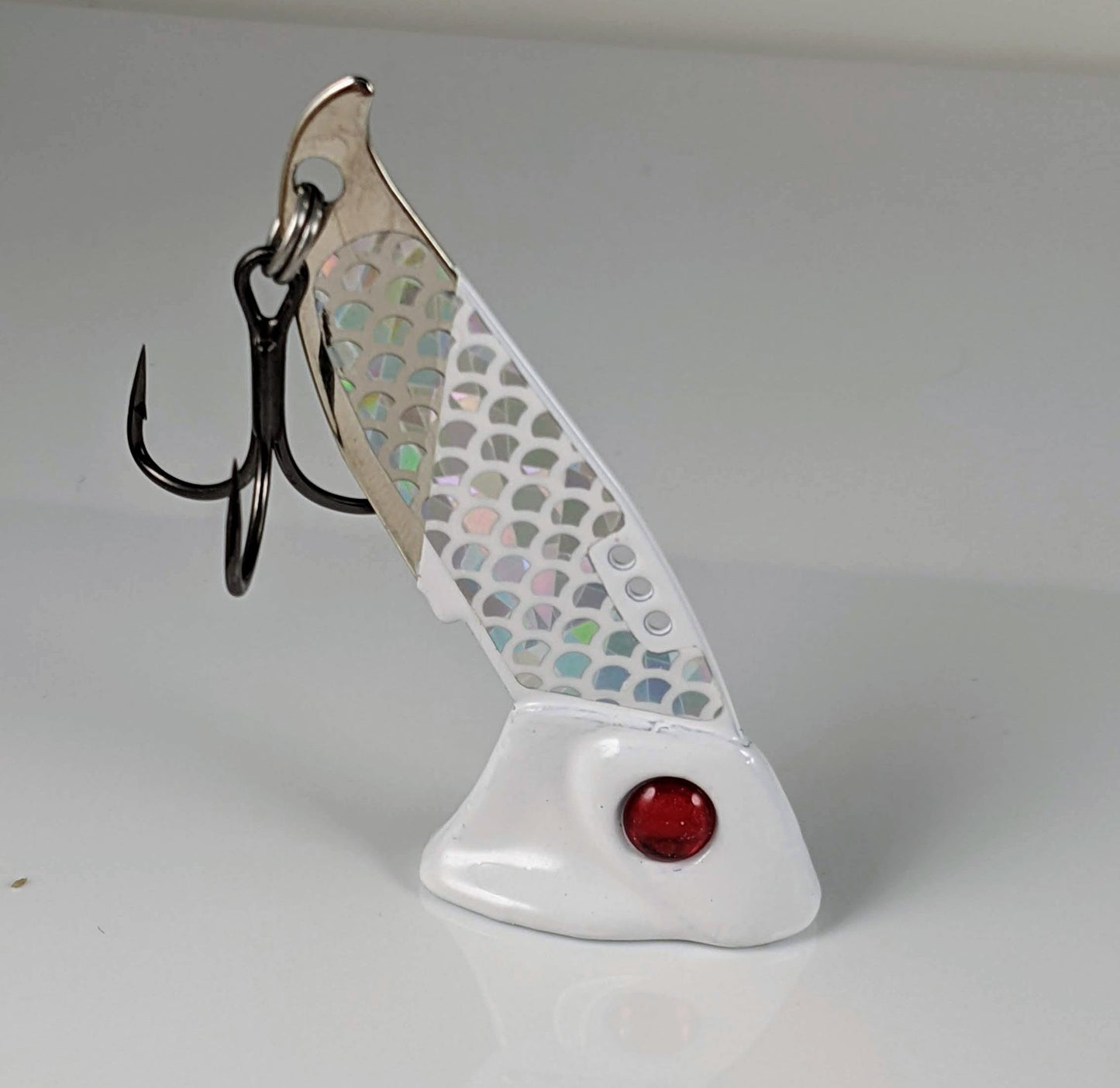 Vertical Jigs and Lures - Vertical Minnow Blade Bait - HoloGhost Red - Vertical Jigs and Lures Custom Vertical Minnow