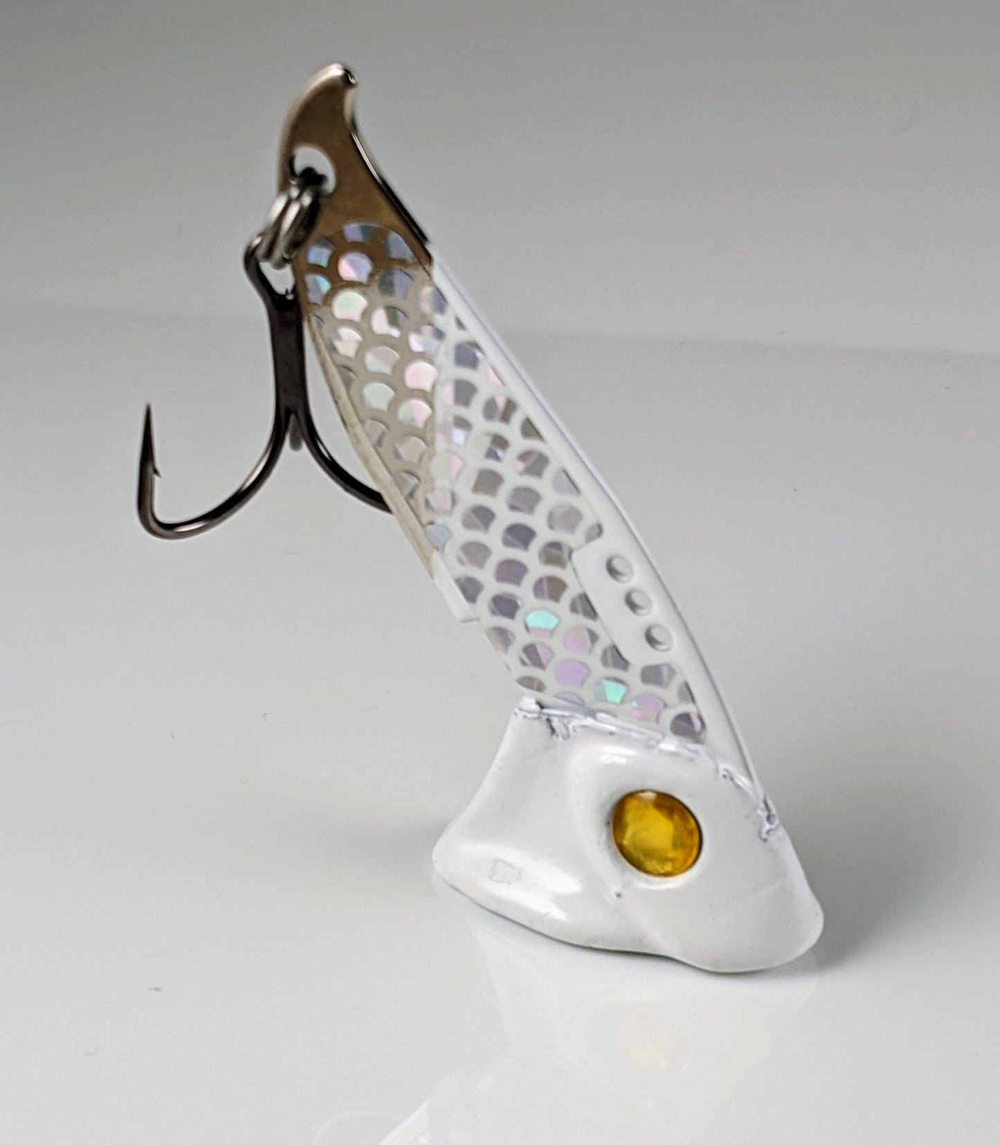 Vertical Jigs and Lures - Vertical Minnow Blade Bait - HoloGhost Gold - Vertical Jigs and Lures Custom Vertical Minnow