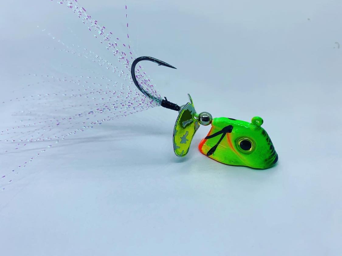 thumbnail image 2 of FISHIN ADDICT JIG FLY Fire Tiger Streamer - Handmade Pike Fly Lure With 2/0 Hook, 10g Jig Head, Multi-Colour Feather 2 of 3