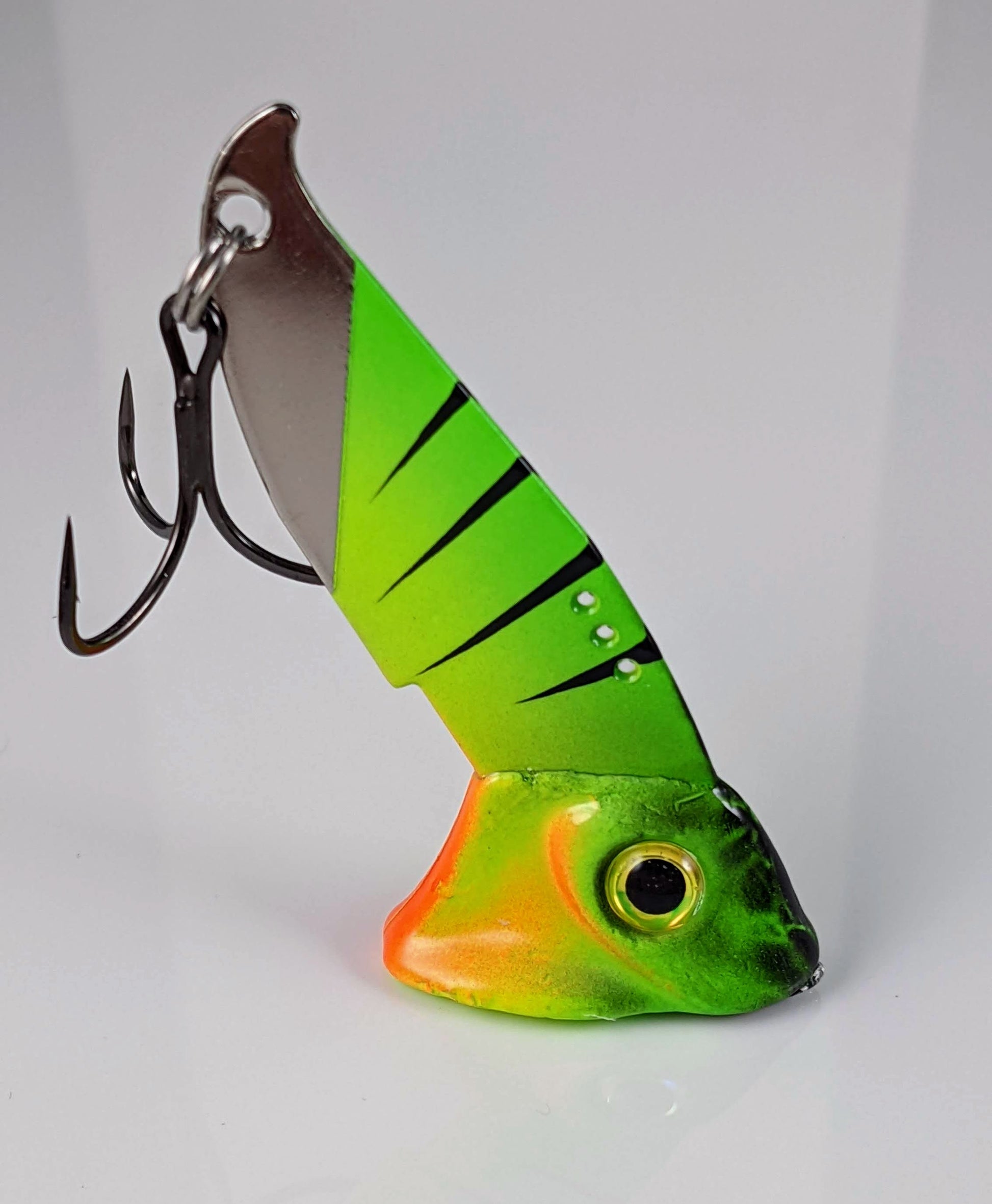 Vertical Jigs and Lures - Vertical Minnow Blade Bait - Fire Tiger - Vertical Jigs and Lures Custom Vertical Minnow