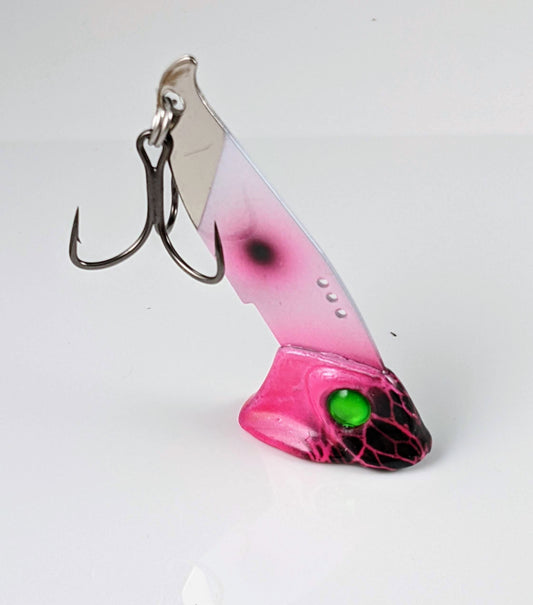 Vertical Jigs and Lures - Vertical Minnow Blade Bait - Pink Magic - Vertical Jigs and Lures Custom Vertical Minnow