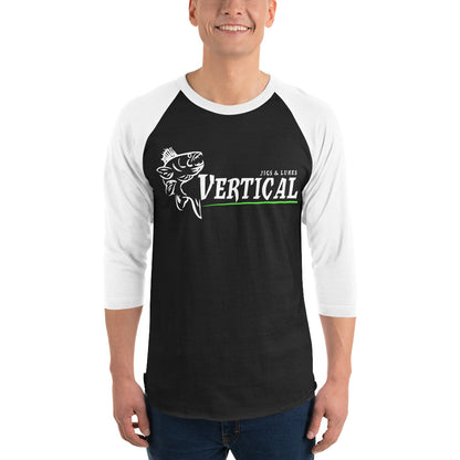 Vertical Jigs and Lures - Vertical 3/4 Sleeve Baseball Shirt - Vertical Jigs and Lures Custom 